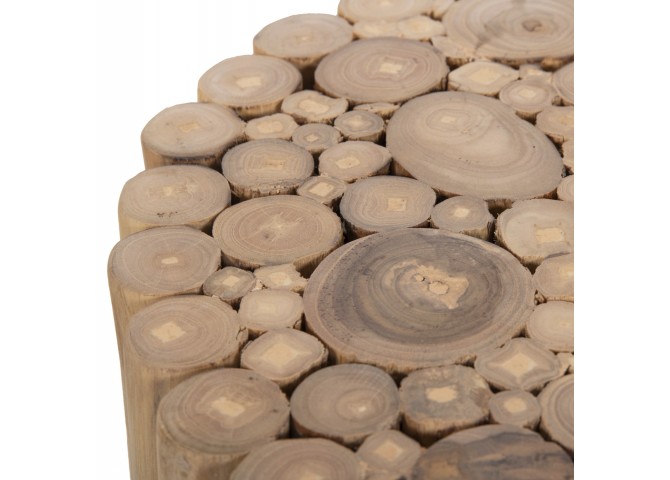 ΤΡΑΠΕΖΙ ΣΑΛΟΝΙΟΥ ΣΤΡΟΓΓΥΛΟ COOTER HM9865 ΚΛΑΔΙΑ TEAK-ΦΥΣΙΚΟ Φ39x40,5Υεκ.