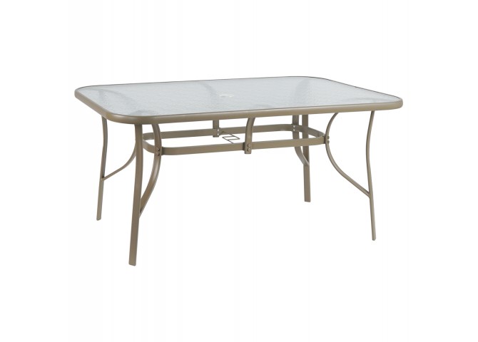 ΤΡΑΠΕΖΙ BRUNO 150X90Χ72Υεκ. ΜΕΤΑΛΛΙΚΟ ΣΑΜΠΑΝΙ ΜΕ ΤΡΥΠΑ ΟΜΠΡΕΛΑΣ Φ38mm HM5145.14