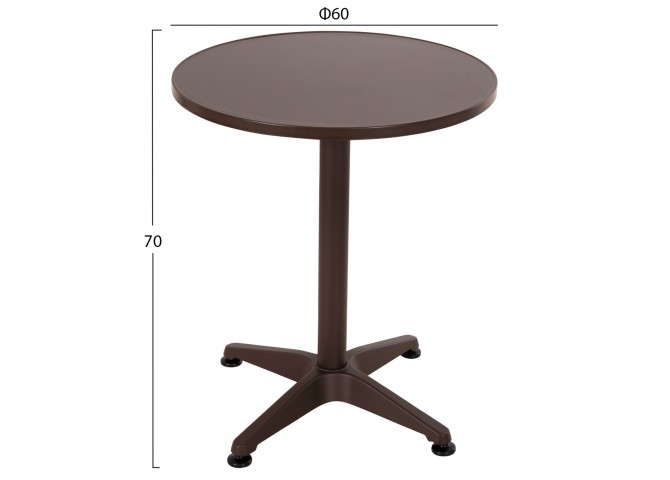 ΤΡΑΠΕΖΙ ΣΤΡΟΓΓΥΛΟ GOSS HM5974.02 ΑΛΟΥΜΙΝΙΟ ΚΑΦΕ Φ60x70Υεκ.