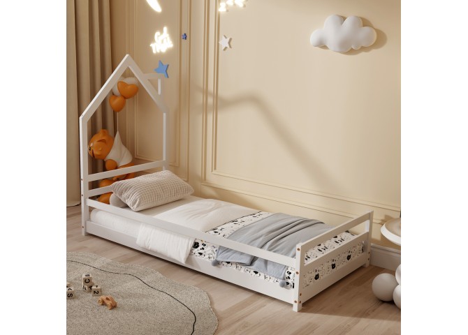 ΚΡΕΒΑΤΙ ΠΑΙΔΙΚΟ HOUSER HM676.03 τ.MONTESSORI ΞΥΛΟ ΠΕΥΚΟ ΛΕΥΚΟ- 190x90εκ