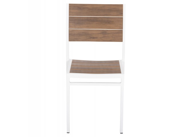 ΚΑΡΕΚΛΑ ΑΛΟΥΜΙΝΙΟΥ SAGA HM6063.01 ΛΕΥΚΗ ΜΕ POLYWOOD 46x52x86Υεκ.