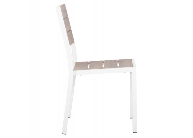 ΚΑΡΕΚΛΑ ΑΛΟΥΜΙΝΙΟΥ SAGA HM6063.01 ΛΕΥΚΗ ΜΕ POLYWOOD 46x52x86Υεκ.
