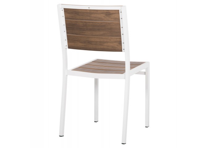 ΚΑΡΕΚΛΑ ΑΛΟΥΜΙΝΙΟΥ SAGA HM6063.01 ΛΕΥΚΗ ΜΕ POLYWOOD 46x52x86Υεκ.
