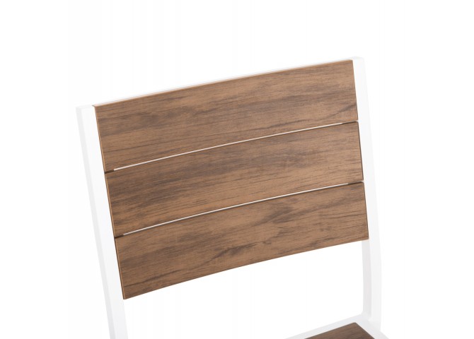 ΚΑΡΕΚΛΑ ΑΛΟΥΜΙΝΙΟΥ SAGA HM6063.01 ΛΕΥΚΗ ΜΕ POLYWOOD 46x52x86Υεκ.