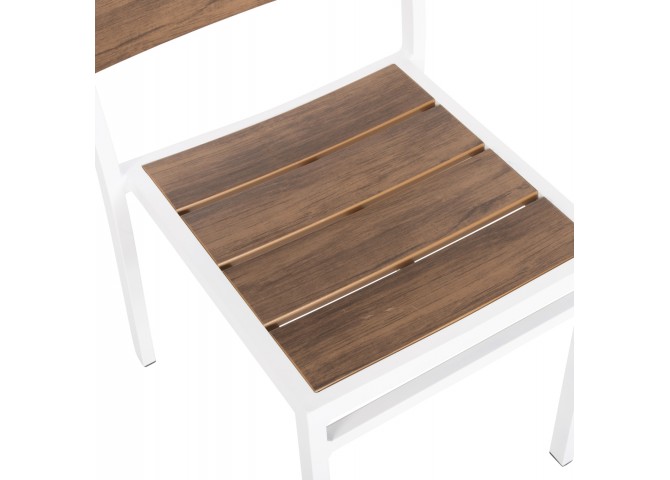 ΚΑΡΕΚΛΑ ΑΛΟΥΜΙΝΙΟΥ SAGA HM6063.01 ΛΕΥΚΗ ΜΕ POLYWOOD 46x52x86Υεκ.