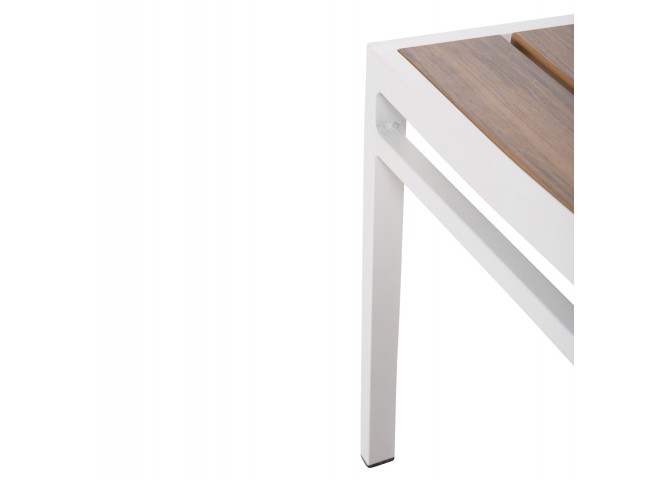 ΚΑΡΕΚΛΑ ΑΛΟΥΜΙΝΙΟΥ SAGA HM6063.01 ΛΕΥΚΗ ΜΕ POLYWOOD 46x52x86Υεκ.