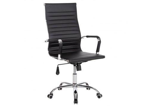 ΚΑΡΕΚΛΑ ΓΡΑΦΕΙΟΥ HM1059.31 ΜΑΥΡΟ PU BOSS ΔΙΕΥΘΥΝΤΟΥ ΠΟΔΙ ΧΡΩΜΙΟΥ 55x59x110Υεκ.