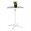 ΤΡΑΠΕΖΙ ΑΛΟΥΜΙΝΙΟΥ ΣΤΡΟΓΓΥΛΟ ALEXA HM6086.02 ΛΕΥΚΟ-POLYWOOD TOP ΦΥΣΙΚΟ Φ60x73Υεκ.