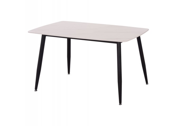 ΤΡΑΠΕΖΙ RAVEN HM9854.01 ΚΕΡΑΜΙΚΟ TOP ΛΕΥΚΟ ΜΑΡΜΑΡΟ-ΜΑΥΡΟ ΜΕΤΑΛΛΟ 117,5x67,5x76Υεκ.