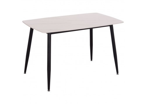 ΤΡΑΠΕΖΙ RAVEN HM9854.01 ΚΕΡΑΜΙΚΟ TOP ΛΕΥΚΟ ΜΑΡΜΑΡΟ-ΜΑΥΡΟ ΜΕΤΑΛΛΟ 117,5x67,5x76Υεκ.