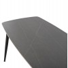 ΤΡΑΠΕΖΙ RAVEN HM9854.02 ΚΕΡΑΜΙΚΟ TOP ΜΑΥΡΟ ΜΑΡΜΑΡΟ-ΜΑΥΡΟ ΜΕΤΑΛΛΟ 117,5x67,5x76Υεκ.
