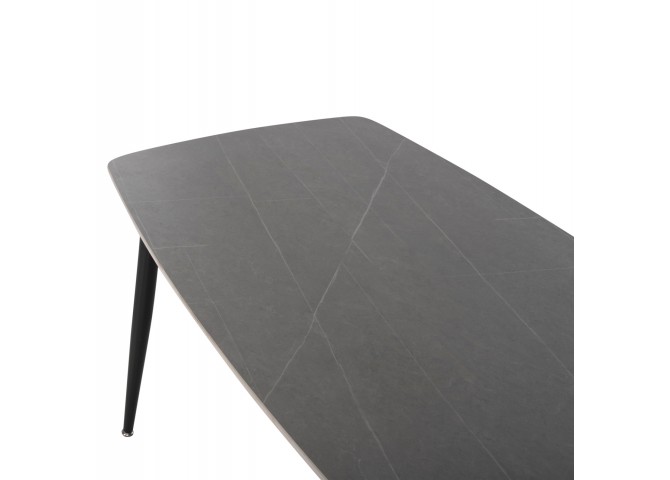 ΤΡΑΠΕΖΙ RAVEN HM9854.02 ΚΕΡΑΜΙΚΟ TOP ΜΑΥΡΟ ΜΑΡΜΑΡΟ-ΜΑΥΡΟ ΜΕΤΑΛΛΟ 117,5x67,5x76Υεκ.