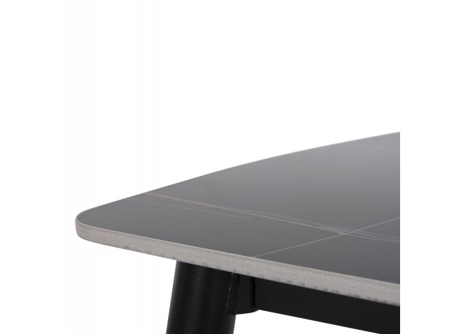 ΤΡΑΠΕΖΙ RAVEN HM9854.02 ΚΕΡΑΜΙΚΟ TOP ΜΑΥΡΟ ΜΑΡΜΑΡΟ-ΜΑΥΡΟ ΜΕΤΑΛΛΟ 117,5x67,5x76Υεκ.