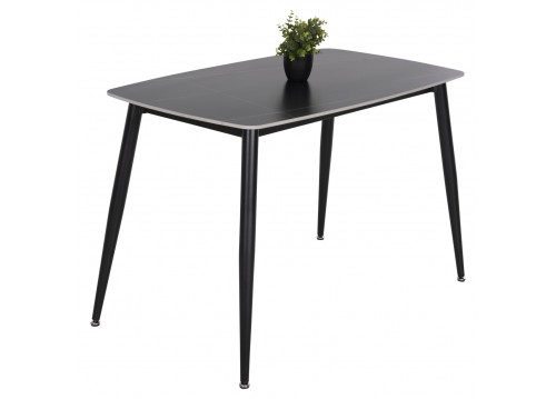 ΤΡΑΠΕΖΙ RAVEN HM9854.02 ΚΕΡΑΜΙΚΟ TOP ΜΑΥΡΟ ΜΑΡΜΑΡΟ-ΜΑΥΡΟ ΜΕΤΑΛΛΟ 117,5x67,5x76Υεκ.