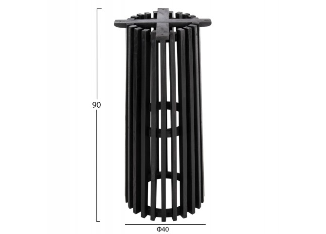 ΒΑΣΗ BAR STAND ΣΤΡΟΓΓΥΛΗ FRANTZ HM9857.12 MINDI ΞΥΛΟ ΣΕ ΜΑΥΡΟ Φ40x90Υεκ.