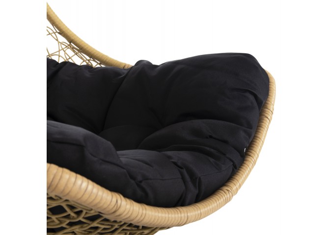 ΚΡΕΜΑΣΤΗ ΠΟΛΥΘΡΟΝΑ ΦΩΛΙΑ MILLIE HM5996.04 ΜΕΤΑΛΛΟ ΜΑΥΡΟ-ΣΥΝΘ.RATTAN ΜΠΕΖ Φ95x195Υεκ.