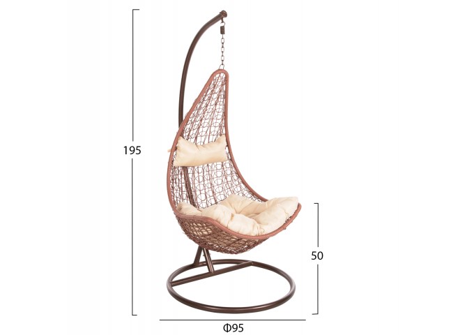 ΚΡΕΜΑΣΤΗ ΠΟΛΥΘΡΟΝΑ ΦΩΛΙΑ MILLIE HM5996.05 ΜΕΤΑΛΛΟ ΚΑΦΕ-ΣΥΝΘ.RATTAN ΚΑΦΕ Φ95x195Υεκ.
