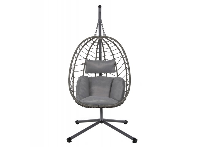 ΚΡΕΜΑΣΤΗ ΠΟΛΥΘΡΟΝΑ ΦΩΛΙΑ MILLIE HM5997.10 ΜΕΤΑΛΛΟ-ΣΥΝΘ.RATTAN ΓΚΡΙ 90x75x190Υεκ.