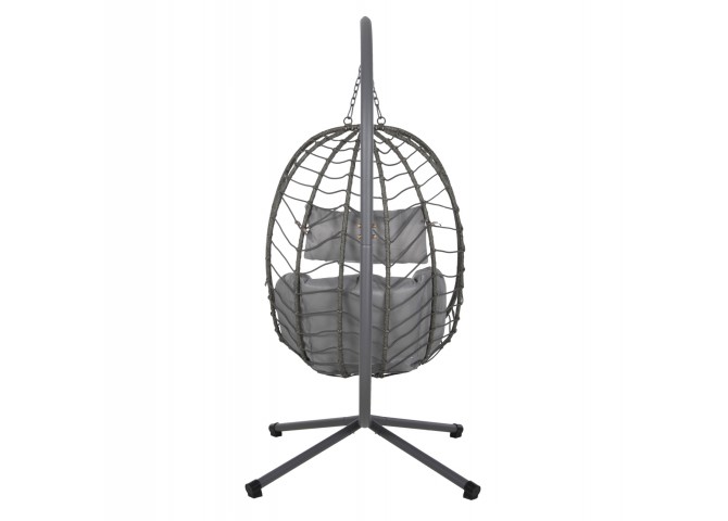 ΚΡΕΜΑΣΤΗ ΠΟΛΥΘΡΟΝΑ ΦΩΛΙΑ MILLIE HM5997.10 ΜΕΤΑΛΛΟ-ΣΥΝΘ.RATTAN ΓΚΡΙ 90x75x190Υεκ.