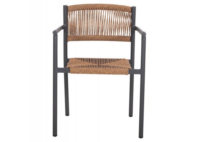 ΠΟΛΥΘΡΟΝΑ ΑΛΟΥΜΙΝΙΟΥ STER HM5786.12 ΑΝΘΡΑΚΙ-ΣΥΝΘ.RATTAN ΜΠΕΖ 55,5x53x78Υεκ.