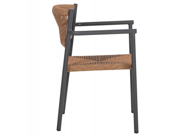 ΠΟΛΥΘΡΟΝΑ ΑΛΟΥΜΙΝΙΟΥ STER HM5786.12 ΑΝΘΡΑΚΙ-ΣΥΝΘ.RATTAN ΜΠΕΖ 55,5x53x78Υεκ.