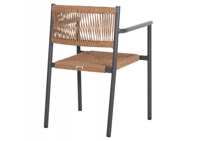 ΠΟΛΥΘΡΟΝΑ ΑΛΟΥΜΙΝΙΟΥ STER HM5786.12 ΑΝΘΡΑΚΙ-ΣΥΝΘ.RATTAN ΜΠΕΖ 55,5x53x78Υεκ.