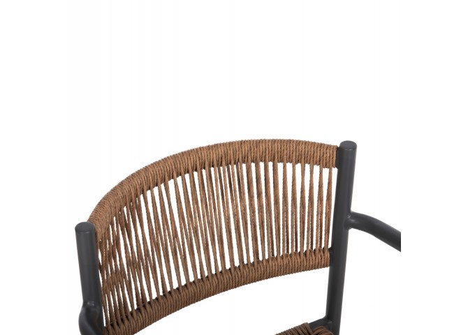 ΠΟΛΥΘΡΟΝΑ ΑΛΟΥΜΙΝΙΟΥ STER HM5786.12 ΑΝΘΡΑΚΙ-ΣΥΝΘ.RATTAN ΜΠΕΖ 55,5x53x78Υεκ.