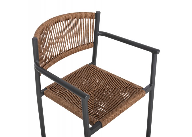 ΠΟΛΥΘΡΟΝΑ ΑΛΟΥΜΙΝΙΟΥ STER HM5786.12 ΑΝΘΡΑΚΙ-ΣΥΝΘ.RATTAN ΜΠΕΖ 55,5x53x78Υεκ.