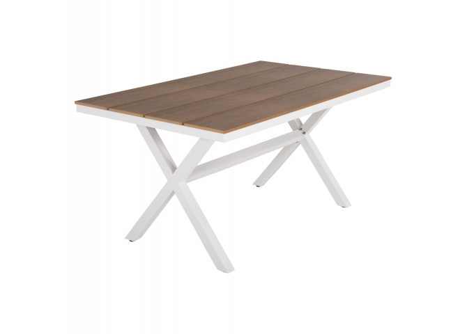 ΤΡΑΠΕΖΙ ΑΛΟΥΜΙΝΙΟΥ ΟΡΘΟΓΩΝΙΟ TAWNEE HM6037.02 ΛΕΥΚΟ-POLYWOOD ΦΥΣΙΚΟ 150x89,5x73Υεκ