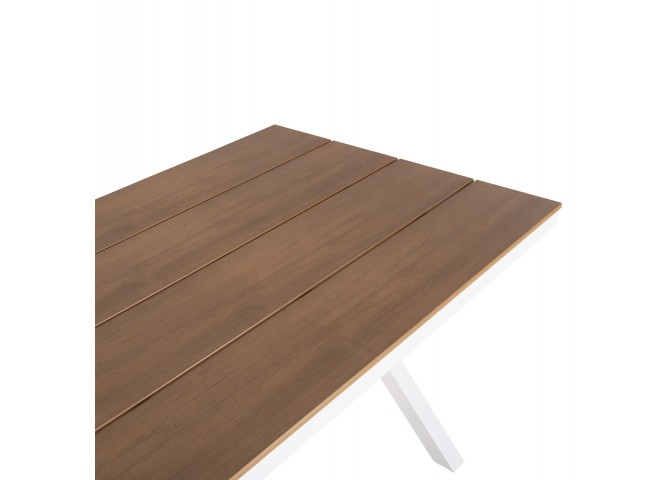 ΤΡΑΠΕΖΙ ΑΛΟΥΜΙΝΙΟΥ ΟΡΘΟΓΩΝΙΟ TAWNEE HM6037.02 ΛΕΥΚΟ-POLYWOOD ΦΥΣΙΚΟ 150x89,5x73Υεκ