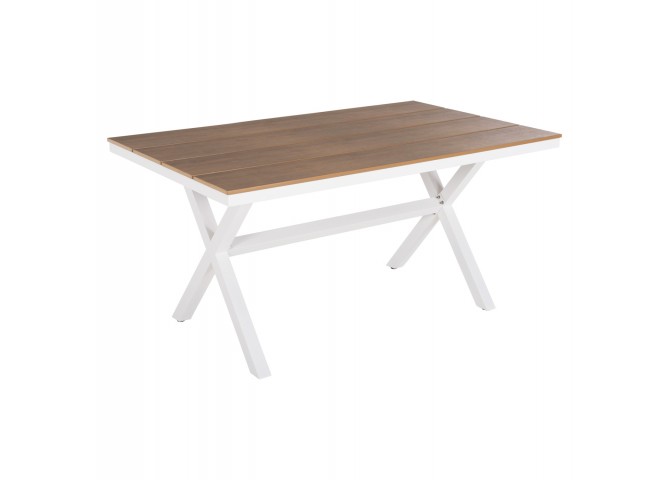 ΤΡΑΠΕΖΙ ΑΛΟΥΜΙΝΙΟΥ ΟΡΘΟΓΩΝΙΟ TAWNEE HM6037.02 ΛΕΥΚΟ-POLYWOOD ΦΥΣΙΚΟ 150x89,5x73Υεκ