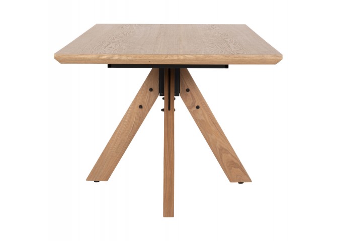 ΤΡΑΠΕΖΙ PAOLO HM9853 MDF ΜΕ ΚΑΠΛΑΜΑ ΦΡΑΞΙΝΟΥ-ΠΟΔΙΑ RUBBERWOOD-ΦΥΣΙΚΟ 180x90x75Yεκ
