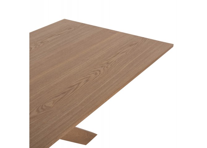 ΤΡΑΠΕΖΙ PAOLO HM9853 MDF ΜΕ ΚΑΠΛΑΜΑ ΦΡΑΞΙΝΟΥ-ΠΟΔΙΑ RUBBERWOOD-ΦΥΣΙΚΟ 180x90x75Yεκ