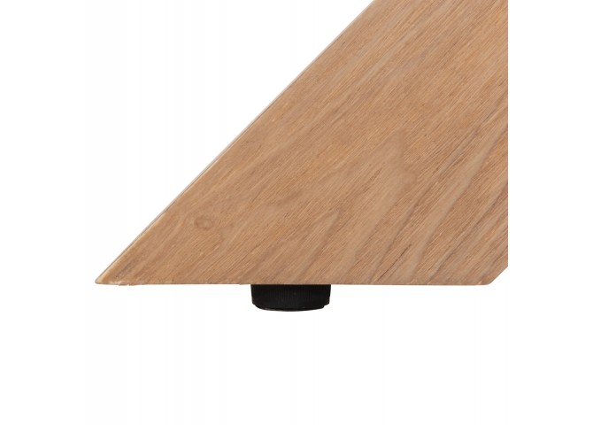 ΤΡΑΠΕΖΙ PAOLO HM9853 MDF ΜΕ ΚΑΠΛΑΜΑ ΦΡΑΞΙΝΟΥ-ΠΟΔΙΑ RUBBERWOOD-ΦΥΣΙΚΟ 180x90x75Yεκ