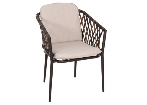 ΠΟΛΥΘΡΟΝΑ ΑΛΟΥΜΙΝΙΟΥ BOLLY HM6080 ΚΑΦΕ-ΣΥΝΘ.RATTAN ΚΑΦΕ-ΜΠΕΖ ΜΑΞΙΛΑΡΙΑ 58,5x67x86Υεκ