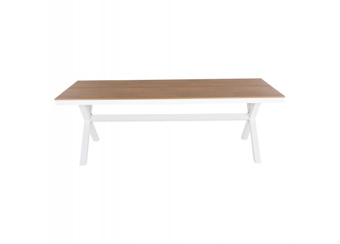 ΤΡΑΠΕΖΙ ΑΛΟΥΜΙΝΙΟΥ ΟΡΘΟΓΩΝΙΟ TAWNEE HM6039.02 ΛΕΥΚΟ-POLYWOOD ΦΥΣΙΚΟ 219,5x89,5x73Υ