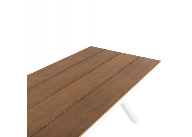 ΤΡΑΠΕΖΙ ΑΛΟΥΜΙΝΙΟΥ ΟΡΘΟΓΩΝΙΟ TAWNEE HM6039.02 ΛΕΥΚΟ-POLYWOOD ΦΥΣΙΚΟ 219,5x89,5x73Υ