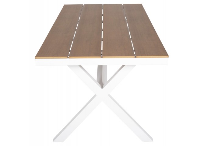 ΤΡΑΠΕΖΙ ΑΛΟΥΜΙΝΙΟΥ ΟΡΘΟΓΩΝΙΟ TAWNEE HM6039.02 ΛΕΥΚΟ-POLYWOOD ΦΥΣΙΚΟ 219,5x89,5x73Υ
