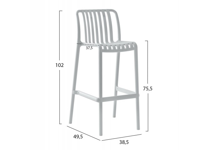 ΣΚΑΜΠΟ BAR ΠΟΛΥΠΡΟΠΥΛΕΝΙΟΥ CONVEE HM6098.01 ΛΕΥΚΟ 38,5x49,5x102Υεκ.