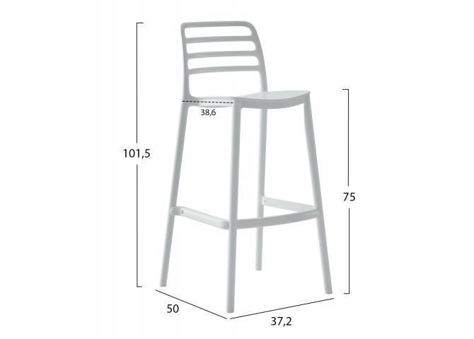 ΣΚΑΜΠΟ BAR ΠΟΛΥΠΡΟΠΥΛΕΝΙΟΥ SNOD HM6099.01 ΛΕΥΚΟ 37,2x50x101,5Υεκ.
