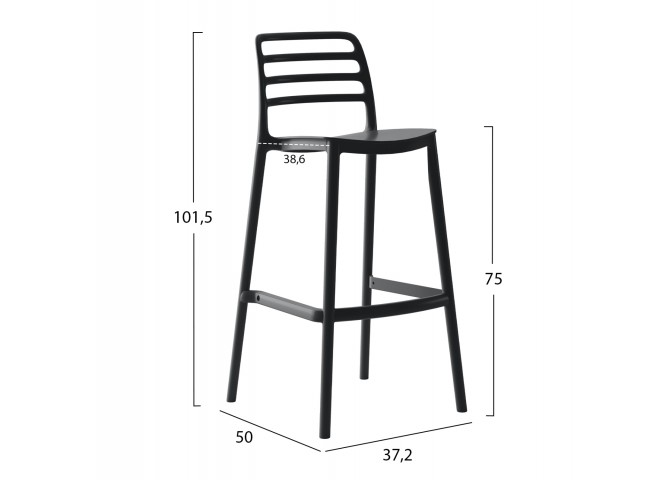 ΣΚΑΜΠΟ BAR ΠΟΛΥΠΡΟΠΥΛΕΝΙΟΥ SNOD HM6099.02 ΜΑΥΡΟ 37,2x50x101,5Υεκ.