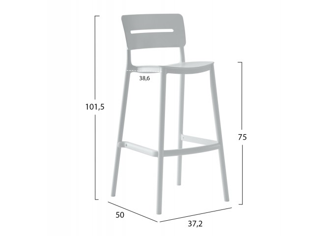 ΣΚΑΜΠΟ BAR ΠΟΛΥΠΡΟΠΥΛΕΝΙΟΥ SNOD2 HM6100.01 ΛΕΥΚΟ 37,2x50x101,5Υεκ.