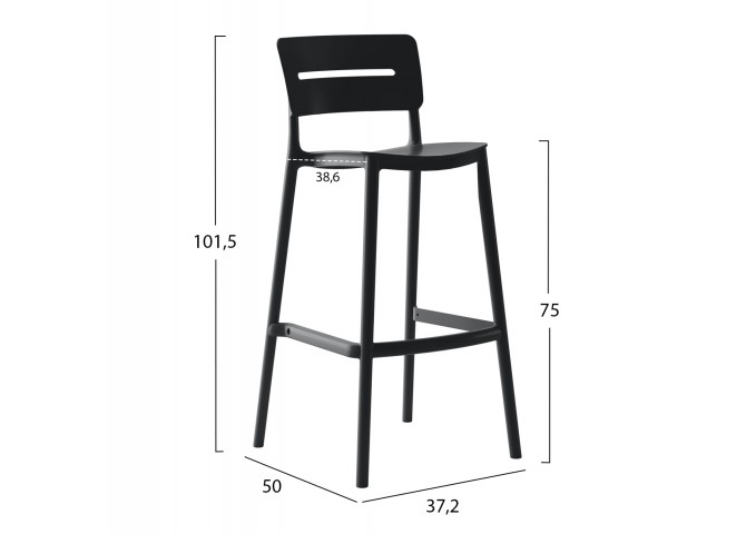 ΣΚΑΜΠΟ BAR ΠΟΛΥΠΡΟΠΥΛΕΝΙΟΥ SNOD2 HM6100.02 ΜΑΥΡΟ 37,2x50x101,5Υεκ.