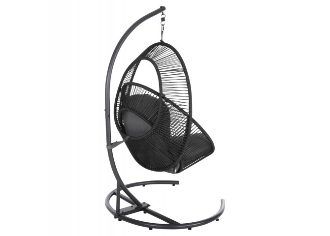 ΚΡΕΜΑΣΤΗ ΦΩΛΙΑ RULER HM6083 ΜΑΥΡΟ ΜΕΤΑΛΛΟ ΚΑΙ ΣΥΝΘ.RATTAN-ΓΚΡΙ ΜΑΞΙΛΑΡΙ 120x110x190Υ