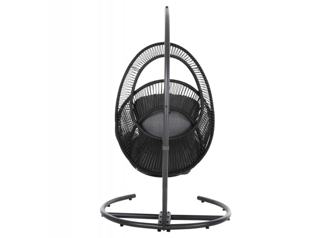 ΚΡΕΜΑΣΤΗ ΦΩΛΙΑ RULER HM6083 ΜΑΥΡΟ ΜΕΤΑΛΛΟ ΚΑΙ ΣΥΝΘ.RATTAN-ΓΚΡΙ ΜΑΞΙΛΑΡΙ 120x110x190Υ