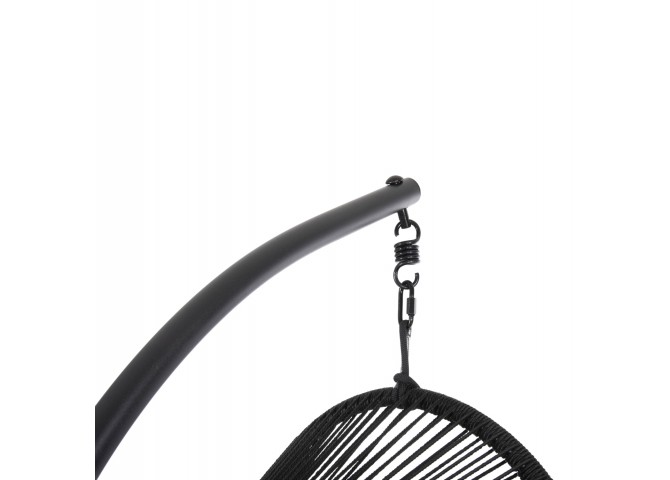 ΚΡΕΜΑΣΤΗ ΦΩΛΙΑ RULER HM6083 ΜΑΥΡΟ ΜΕΤΑΛΛΟ ΚΑΙ ΣΥΝΘ.RATTAN-ΓΚΡΙ ΜΑΞΙΛΑΡΙ 120x110x190Υ