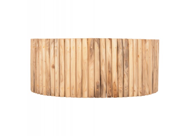 ΤΡΑΠΕΖΙ ΣΑΛΟΝΙΟΥ ΣΤΡΟΓΓΥΛΟ COOTER HM9862 ΚΛΑΔΙΑ TEAK-ΦΥΣΙΚΟ Φ100x40Υεκ.