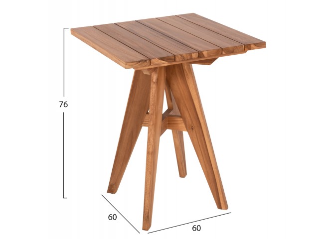 ΤΡΑΠΕΖΙ ΤΕΤΡΑΓΩΝΟ LEO HM9860.11 ΜΑΣΙΦ ΞΥΛΟ ΤΕΑΚ 60x60x75Υεκ.