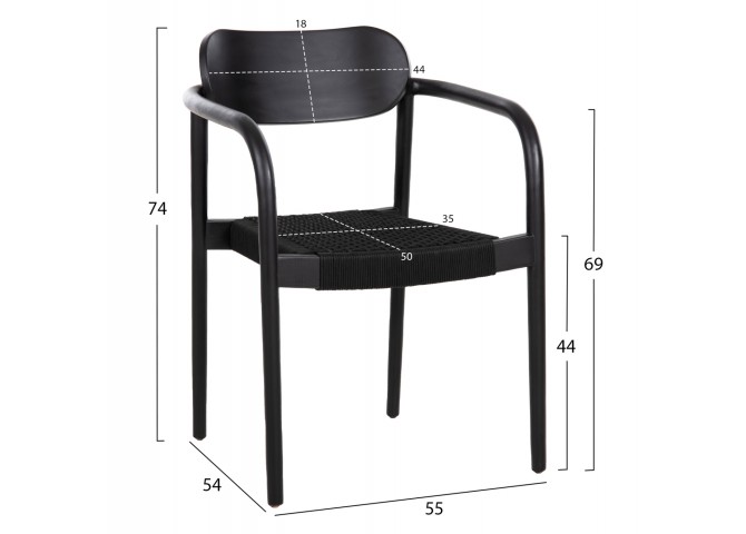 ΠΟΛΥΘΡΟΝΑ OSLO HM9636.12 ΞΥΛΟ TEAK ΜΑΥΡΟ & ΜΑΥΡΟ ΣΧΟΙΝΙ 55x54x80Yεκ.