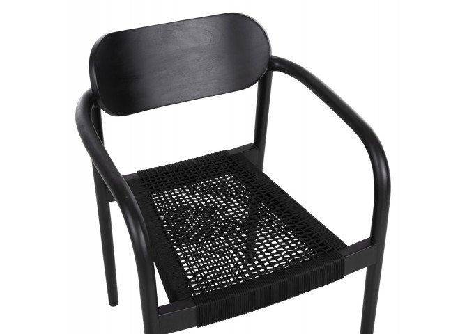ΠΟΛΥΘΡΟΝΑ OSLO HM9636.12 ΞΥΛΟ TEAK ΜΑΥΡΟ & ΜΑΥΡΟ ΣΧΟΙΝΙ 55x54x80Yεκ.